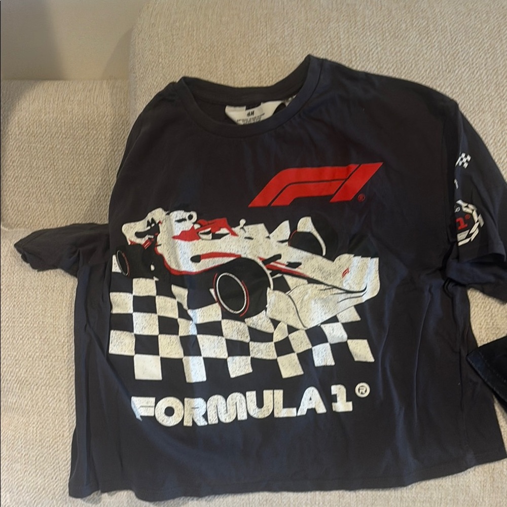 H&M Black and Red Formula 1 Graphic Tee
